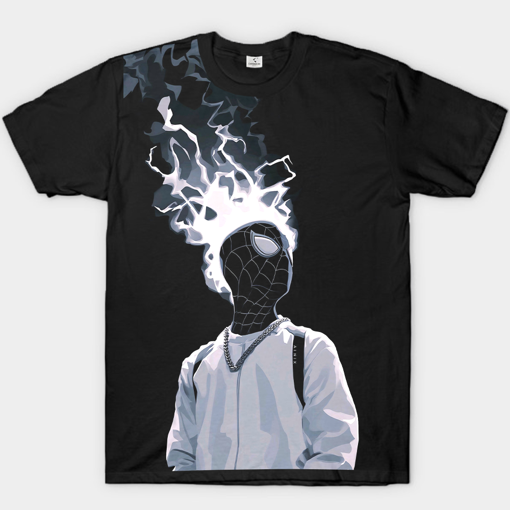 Marvel Spider-Man Miles Morales Street Style Fire Head Portrait Print