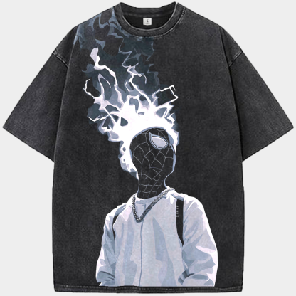 Marvel Spider-Man Miles Morales Street Style Fire Head Portrait Print