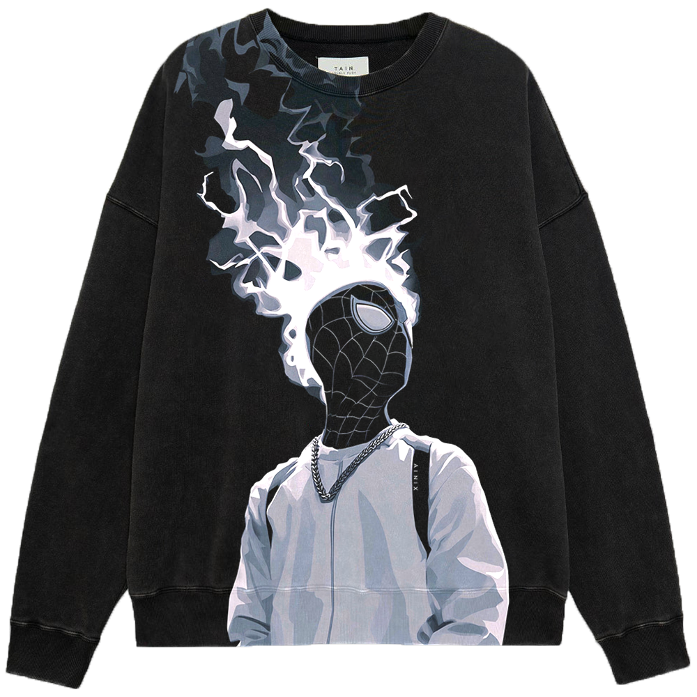 Marvel Spider-Man Miles Morales Street Style Fire Head Portrait Print