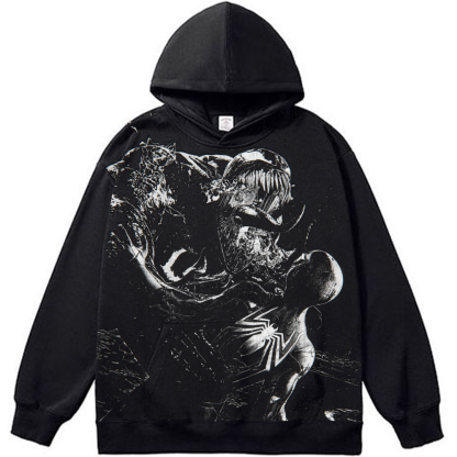 Marvel Venom vs. Spider-Man Black & White High Contrast Battle Print