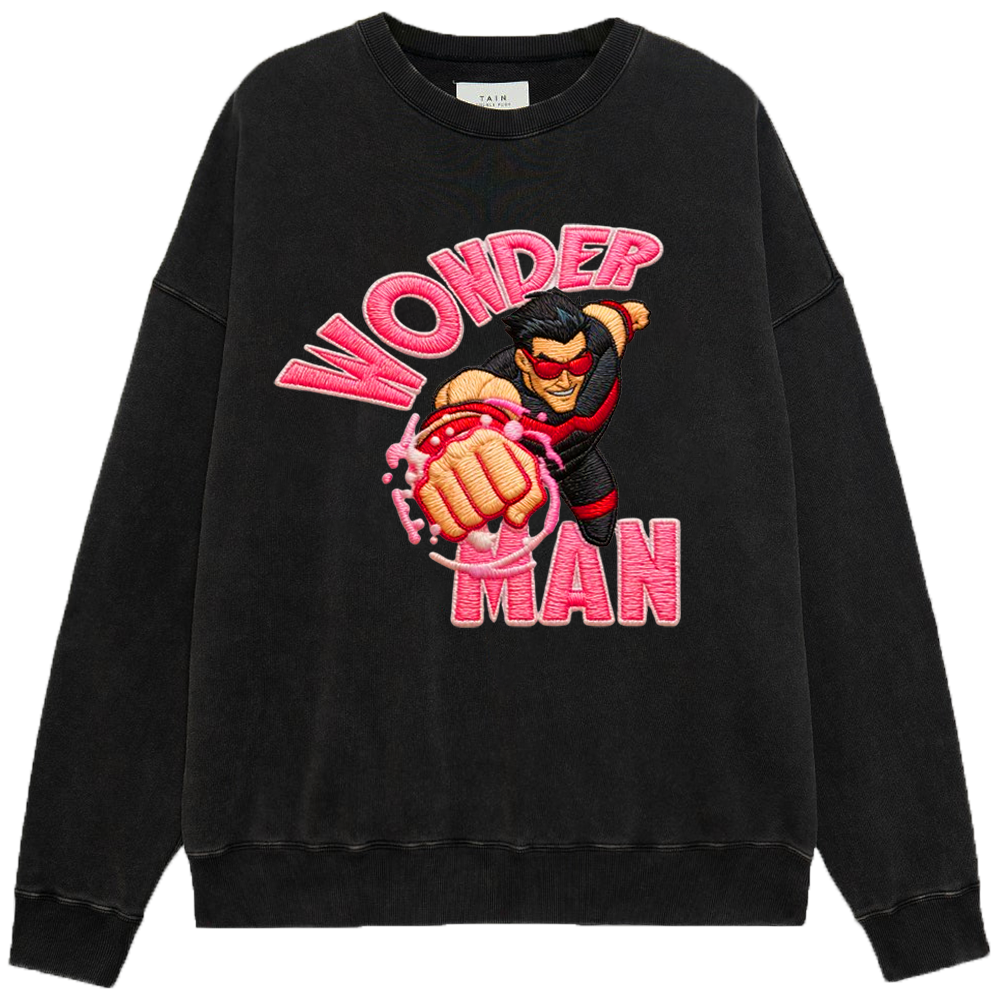 Marvel Wonder Man Comic Style Energy Punch Embroidered Print