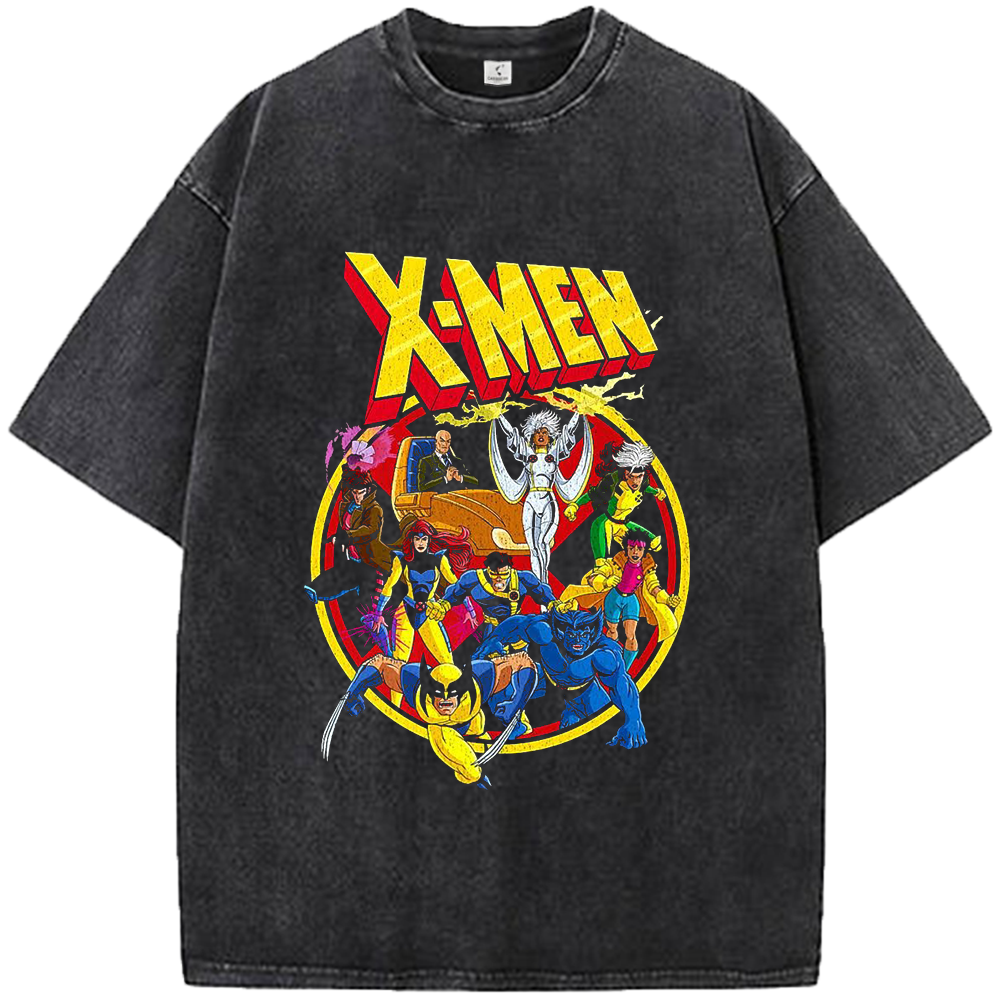 Marvel X-Men 90's Vintage Circular Animated Style Full Team Print