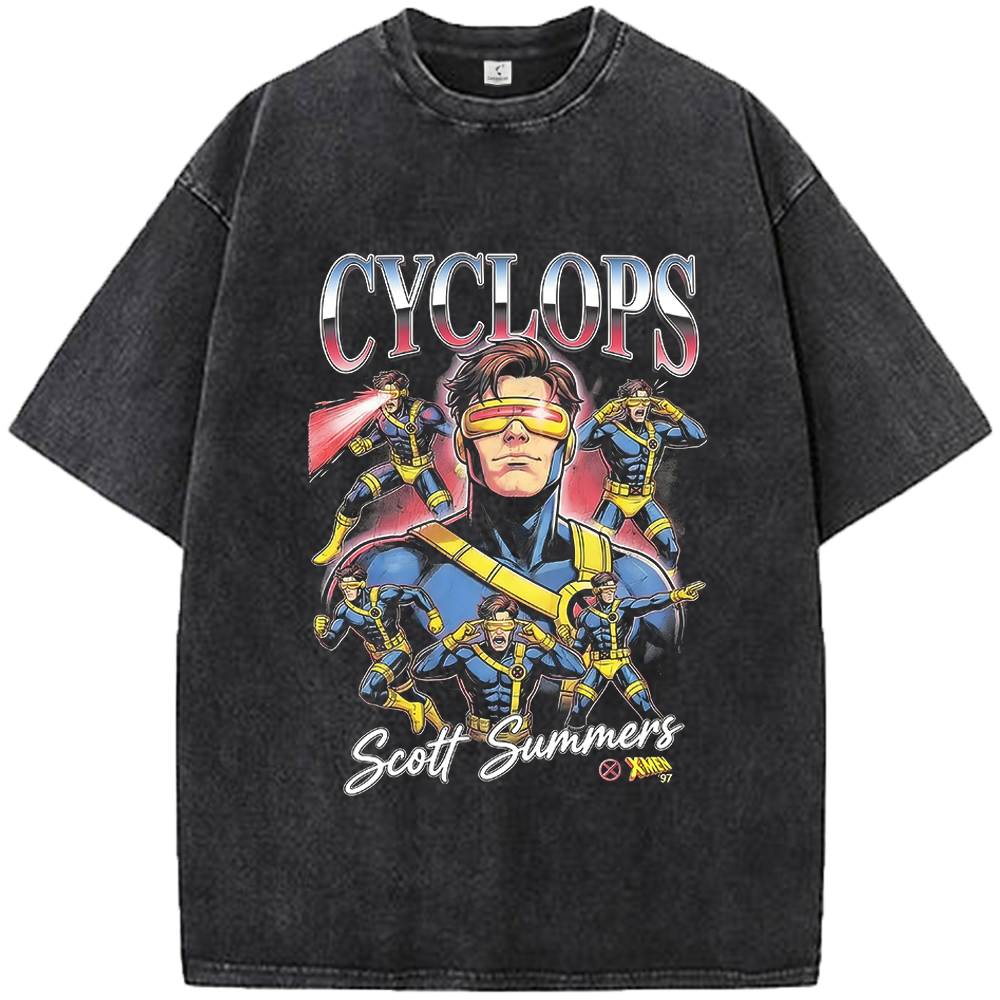 Marvel X-Men 90's Vintage Cyclops Multi-Action Collage Print