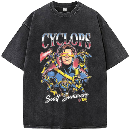 Marvel X-Men 90's Vintage Cyclops Multi-Action Collage Print