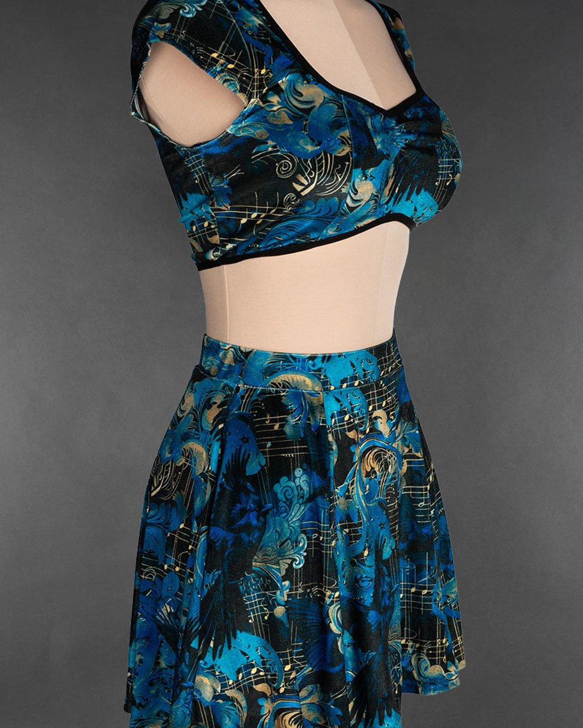 Raven Requiem Velvet Short Skirt