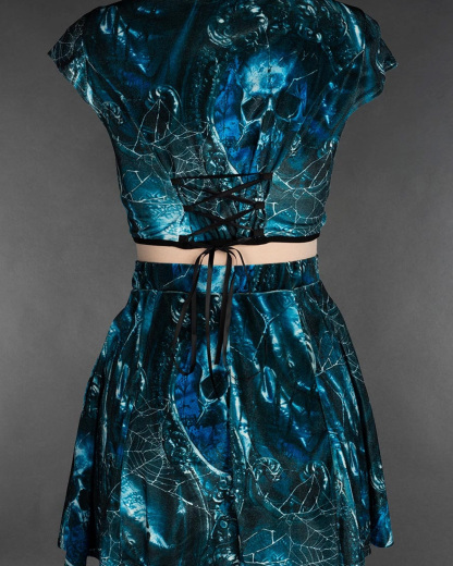 Dead Pirate Velvet Short Skirt