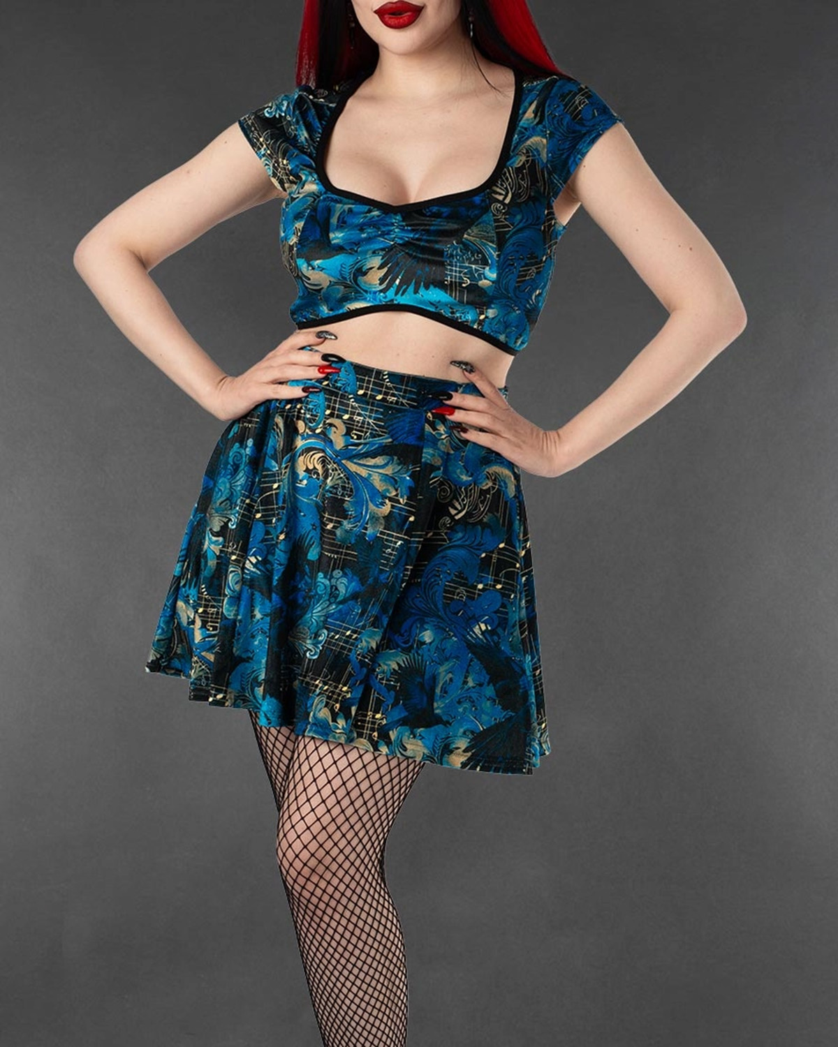 Raven Requiem Velvet Short Skirt