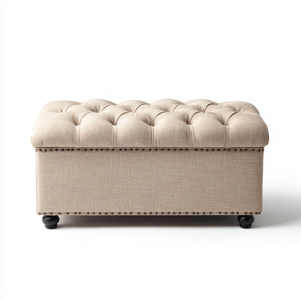 Panca da ingresso-tessuto-legno-97x47x48 cm-beige-design classico-Quietilo