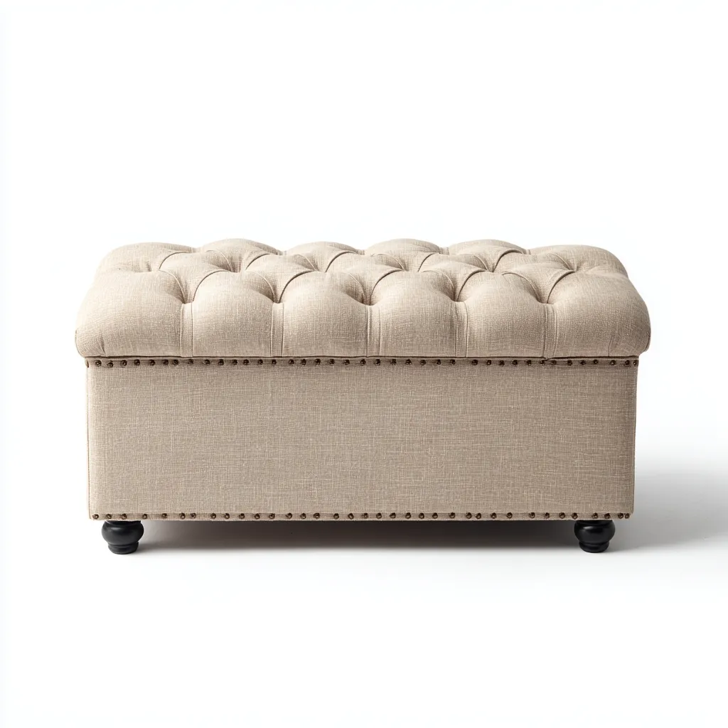 Panca da ingresso-tessuto-legno-97x47x48 cm-beige-design classico-Quietilo