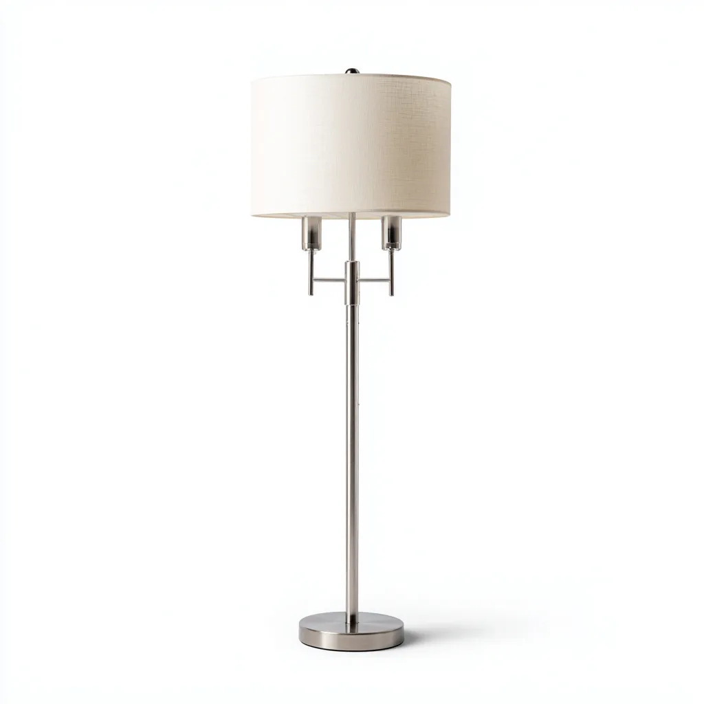 Lampada da terra-acciaio inox-tessuto-42x42x160 cm-bianco-moderno-Quietilo