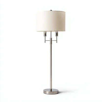 Lampada da terra-acciaio inox-tessuto-42x42x160 cm-bianco-moderno-Quietilo