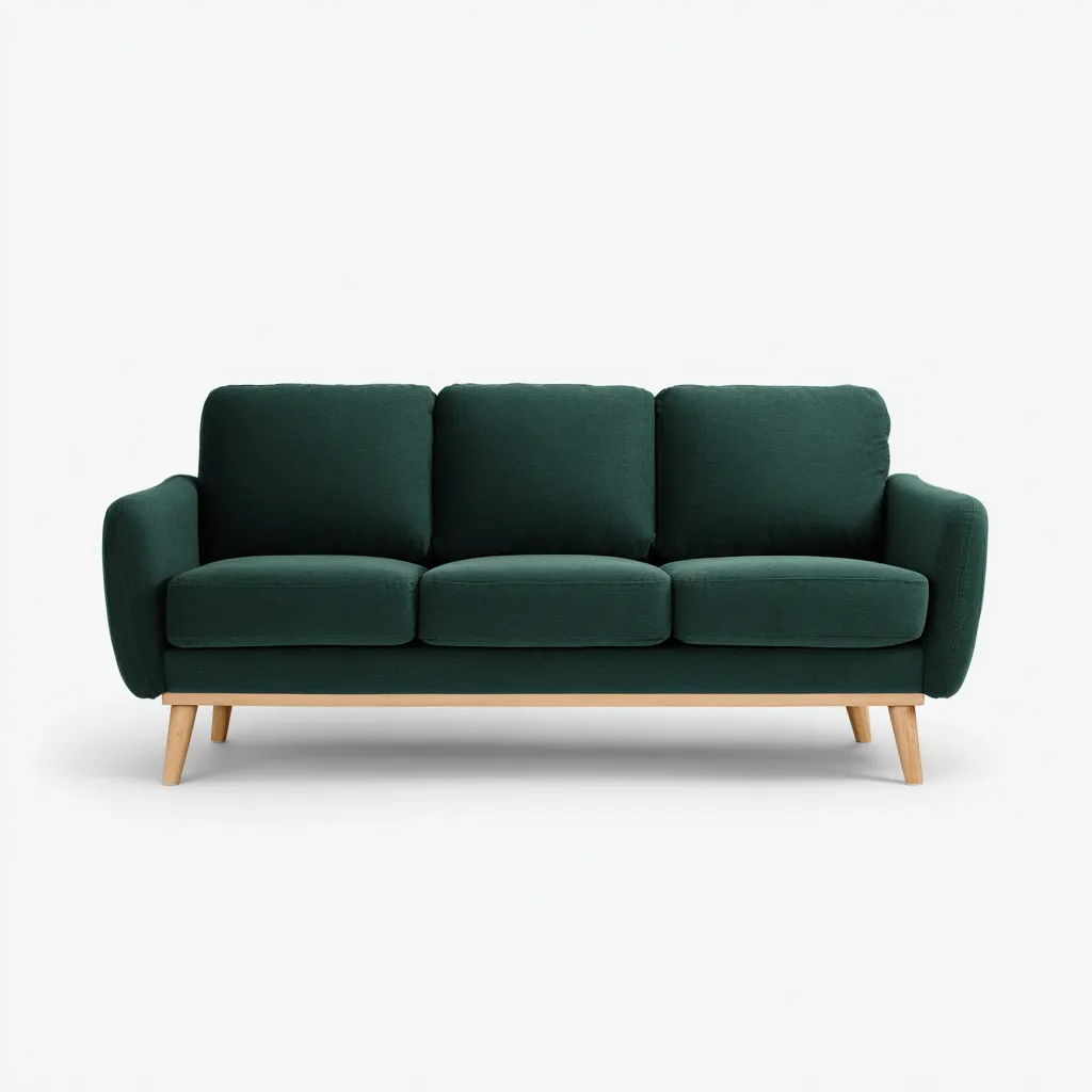 Divano lineare-tessuto-188x85x90 cm-verde scuro-design moderno-Quietilo