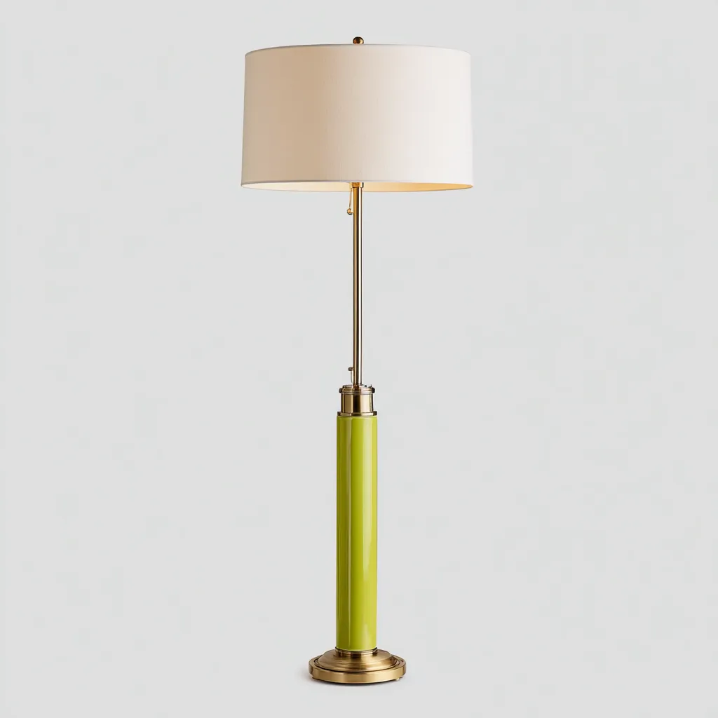 Lampada da terra-Metallo-Vetro-34x34x158 cm-Verde-Champagne-Design contemporaneo-Quietilo