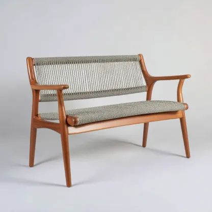 Panca da giardino-legno-corda-146x60x86 cm-marrone-grigio-design moderno-Quietilo