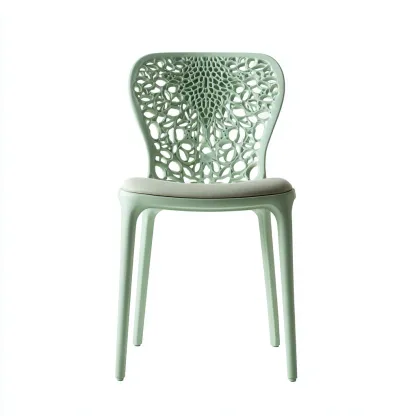 Sedia da giardino-plastica-cuscino tessuto-51x52x85 cm-menta-bianco-moderno-Quietilo