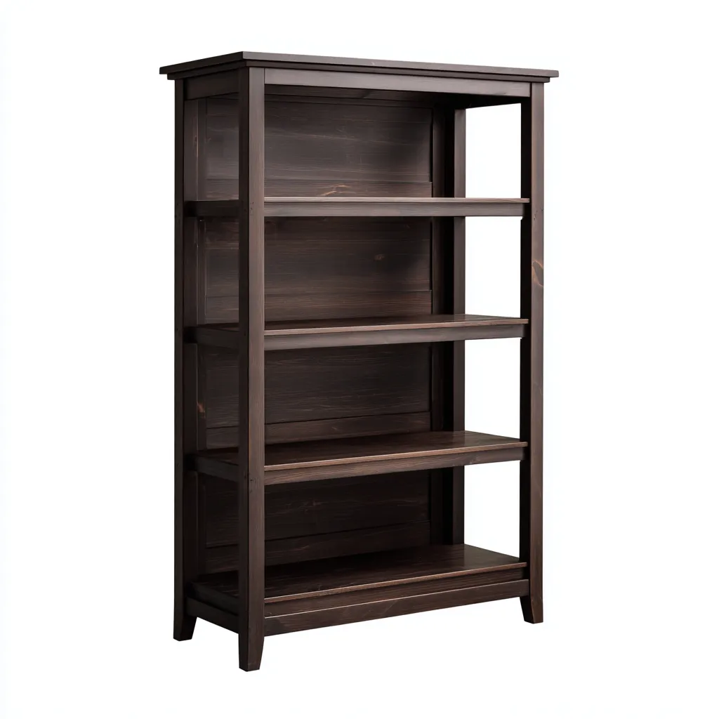 Libreria-legno-massiccio-92x34x174 cm-marrone-design moderno-Quietilo
