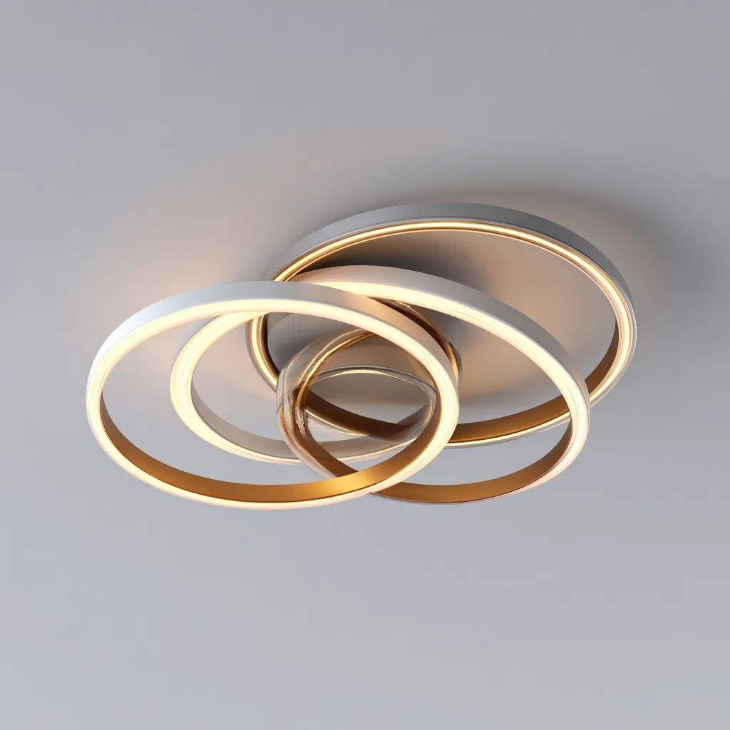 Lampada da soffitto-metallo-acrilico-54x48x10 cm-argento-oro-bianco-design moderno-Quietilo