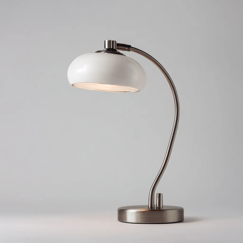 Lampada da tavolo-Metallo-Vetro-21x15x38 cm-Argento-Bianco-Design moderno-Quietilo