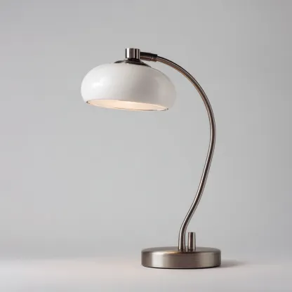 Lampada da tavolo-Metallo-Vetro-21x15x38 cm-Argento-Bianco-Design moderno-Quietilo