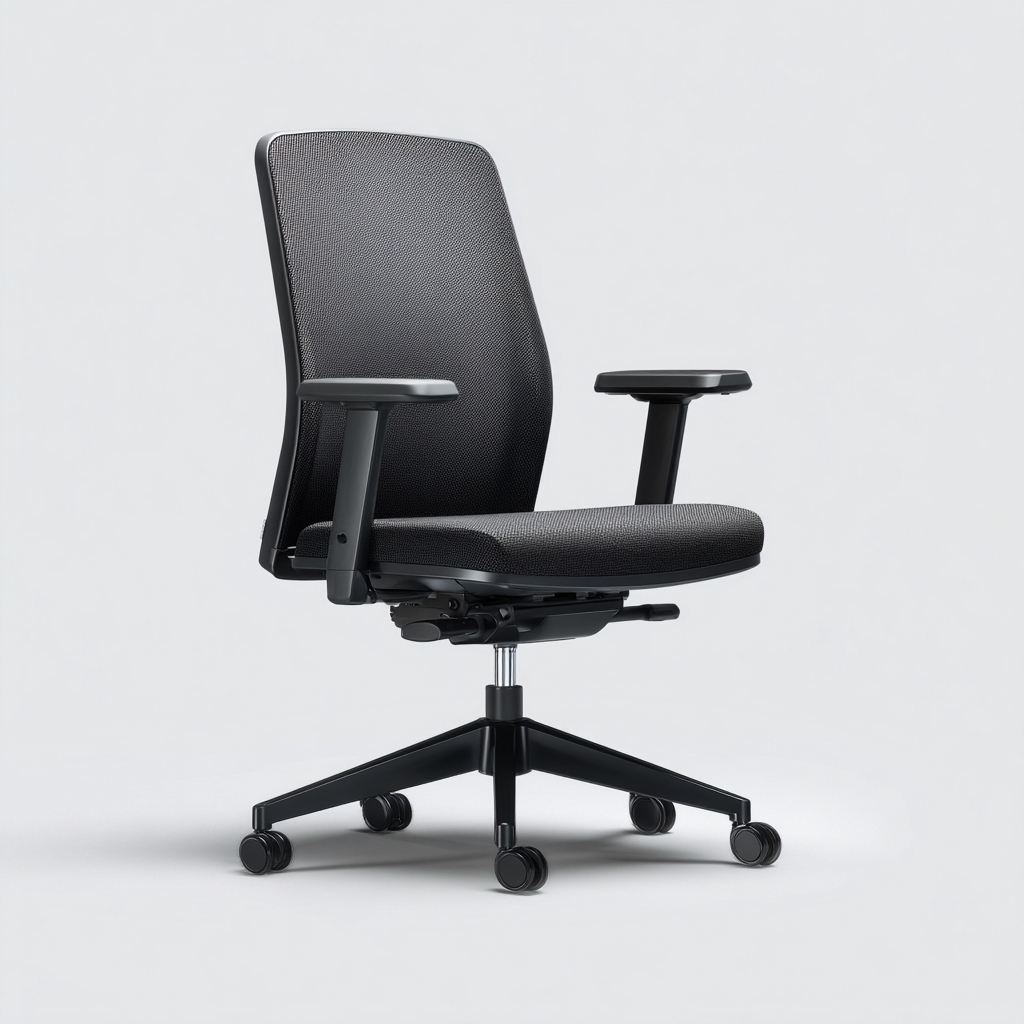 Sedia da ufficio-tessuto-metallo-63x62x105 cm-nero-design ergonomico-Quietilo