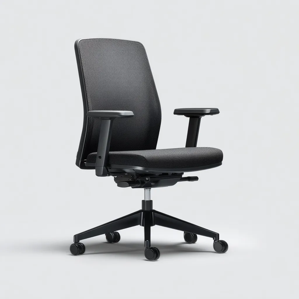 Sedia da ufficio-tessuto-metallo-63x62x105 cm-nero-design ergonomico-Quietilo