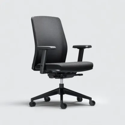 Sedia da ufficio-tessuto-metallo-63x62x105 cm-nero-design ergonomico-Quietilo