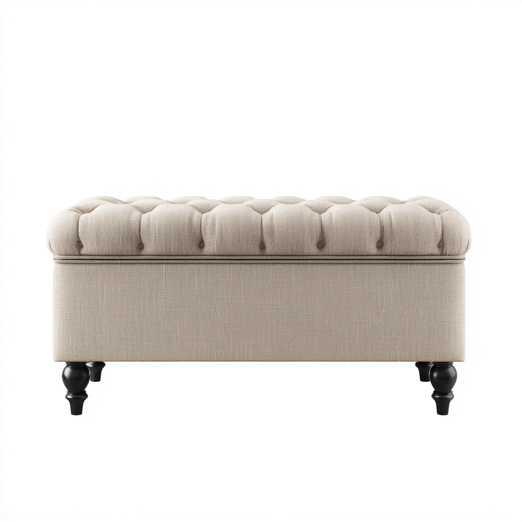 Panca da ingresso-tessuto-legno-102x46x47 cm-beige-design classico-Quietilo