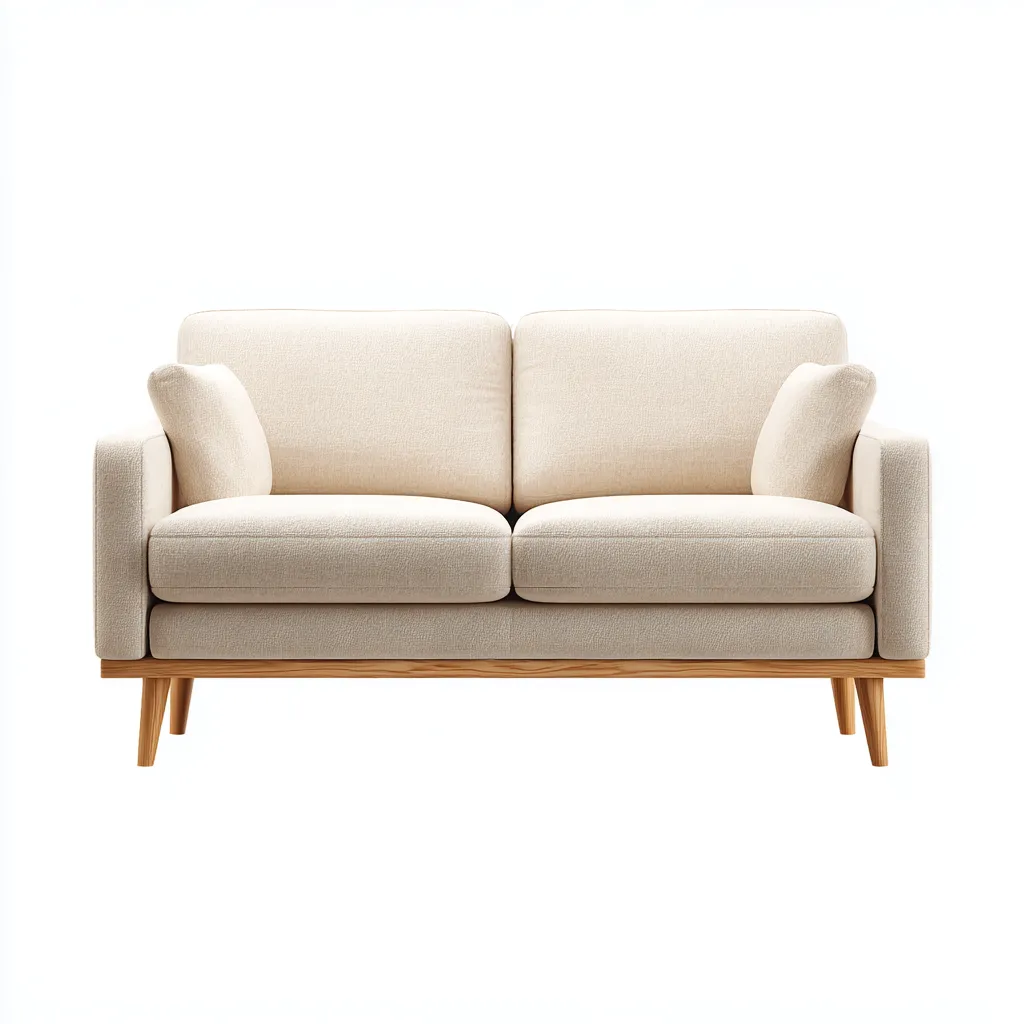 Divano lineare-tessuto-174x84x88 cm-beige-design moderno-Quietilo