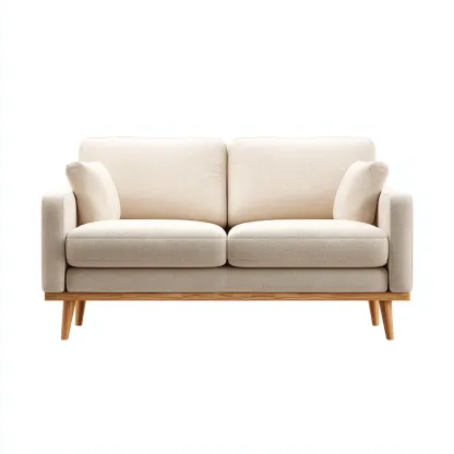 Divano lineare-tessuto-174x84x88 cm-beige-design moderno-Quietilo