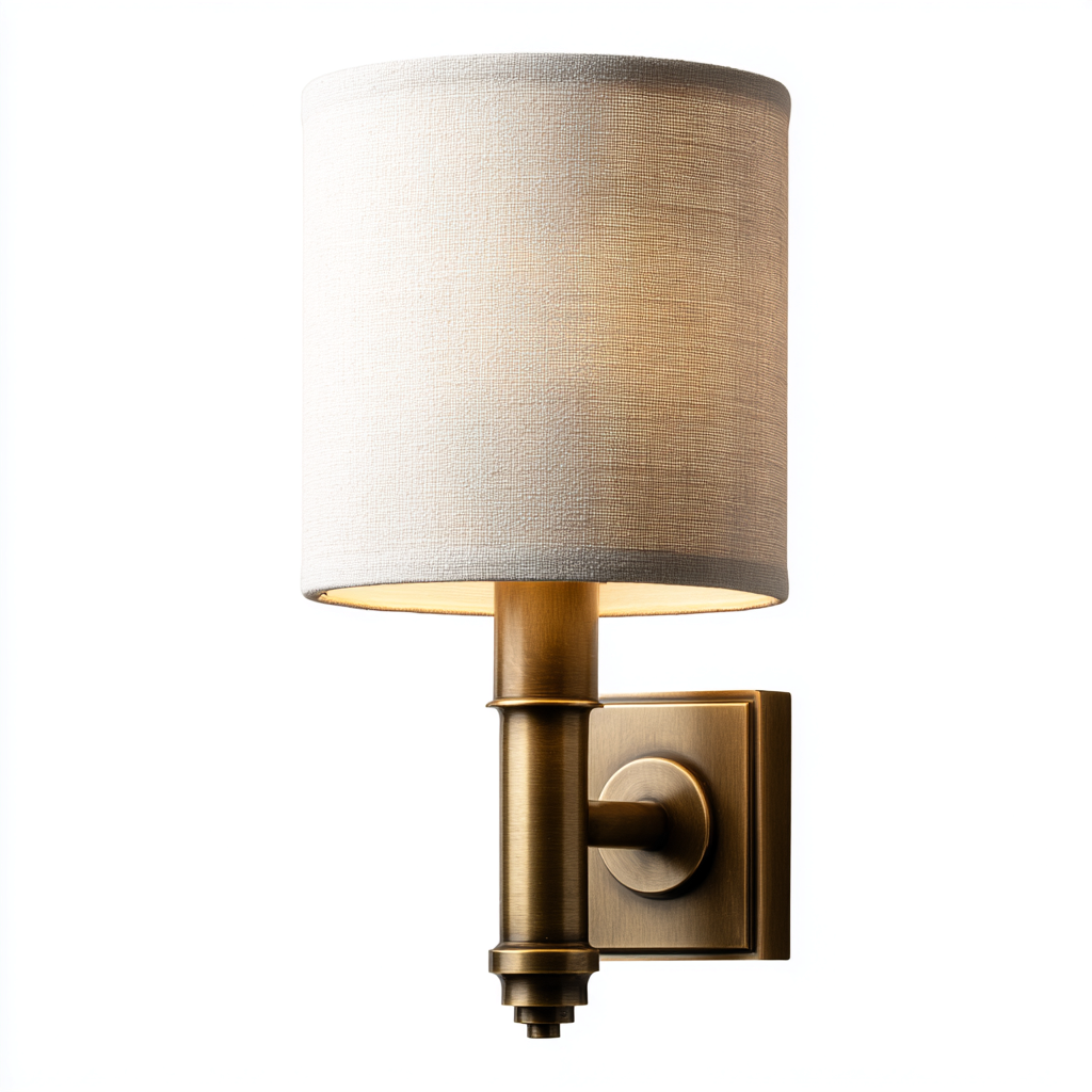 Applique-metallo-tessuto-19x13x29 cm-bronzo-bianco-stile classico moderno-Quietilo