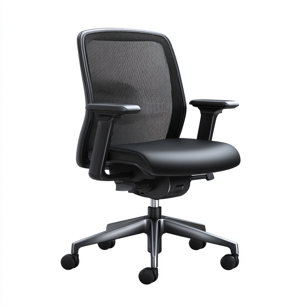 Sedia da ufficio-rete-plastica-metallo-65x64x112 cm-nero-design ergonomico-Quietilo