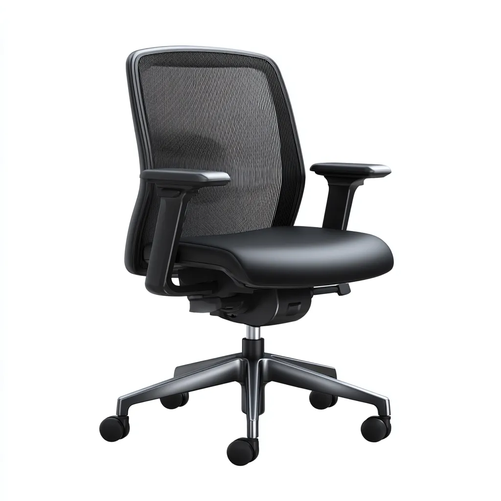 Sedia da ufficio-rete-plastica-metallo-65x64x112 cm-nero-design ergonomico-Quietilo