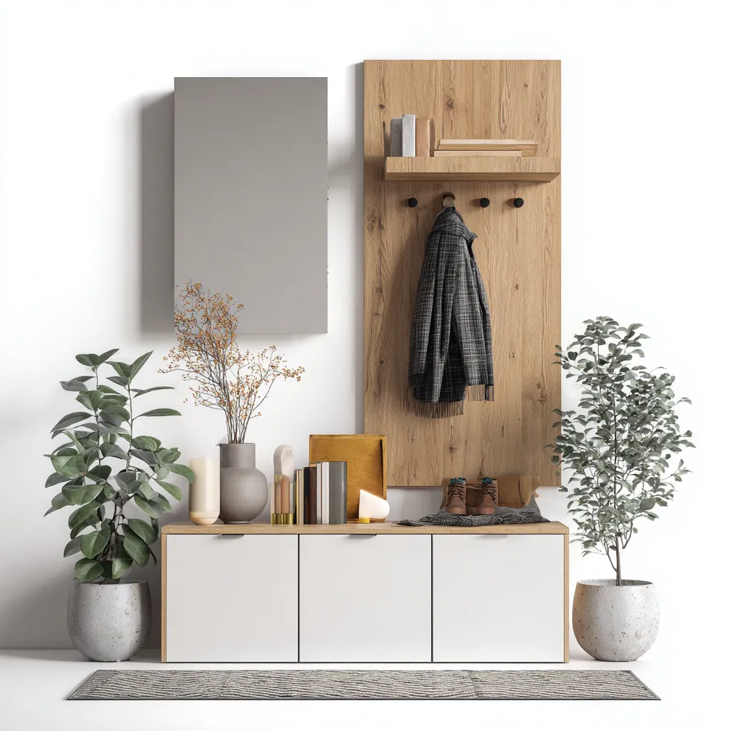 Attaccapanni - Legno-MDF - 120x35x180 cm - Rovere-Bianco - Stile moderno-Quietilo