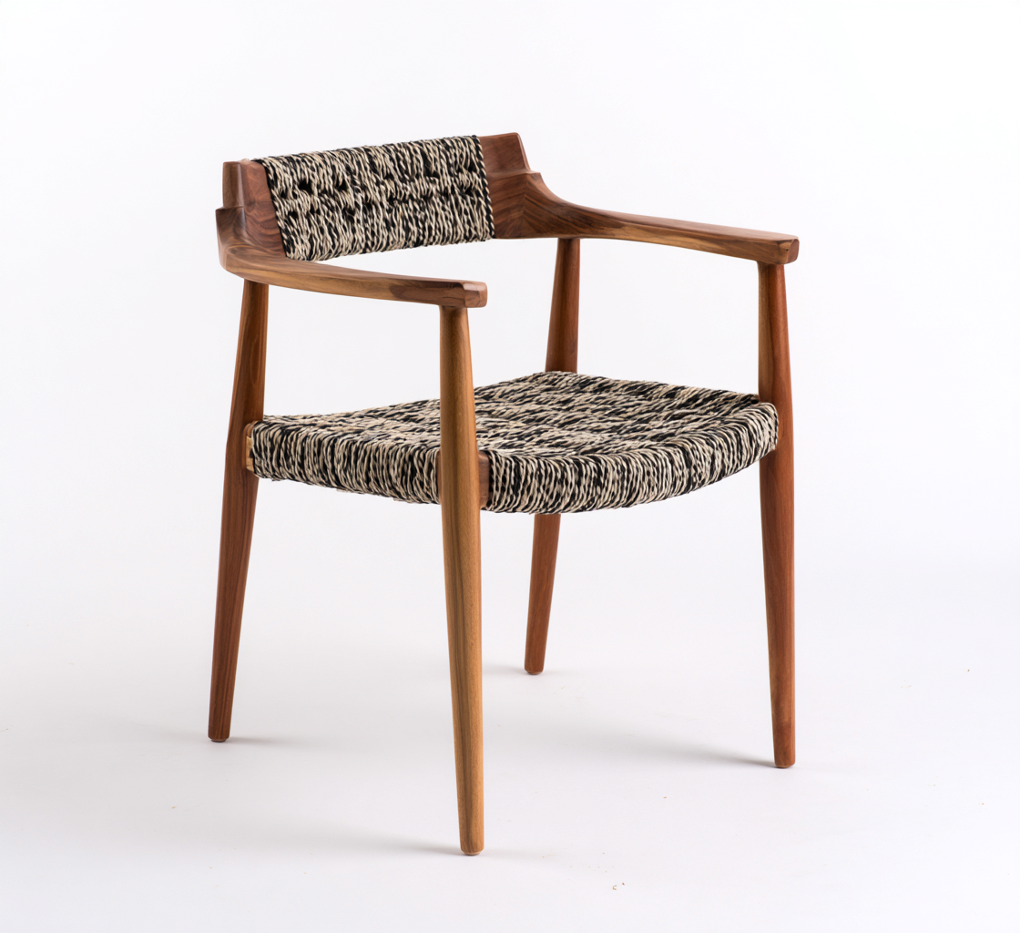 Sedia da giardino-legno-rattan naturale-54x55x80 cm-naturale-nero-moderno-Quietilo