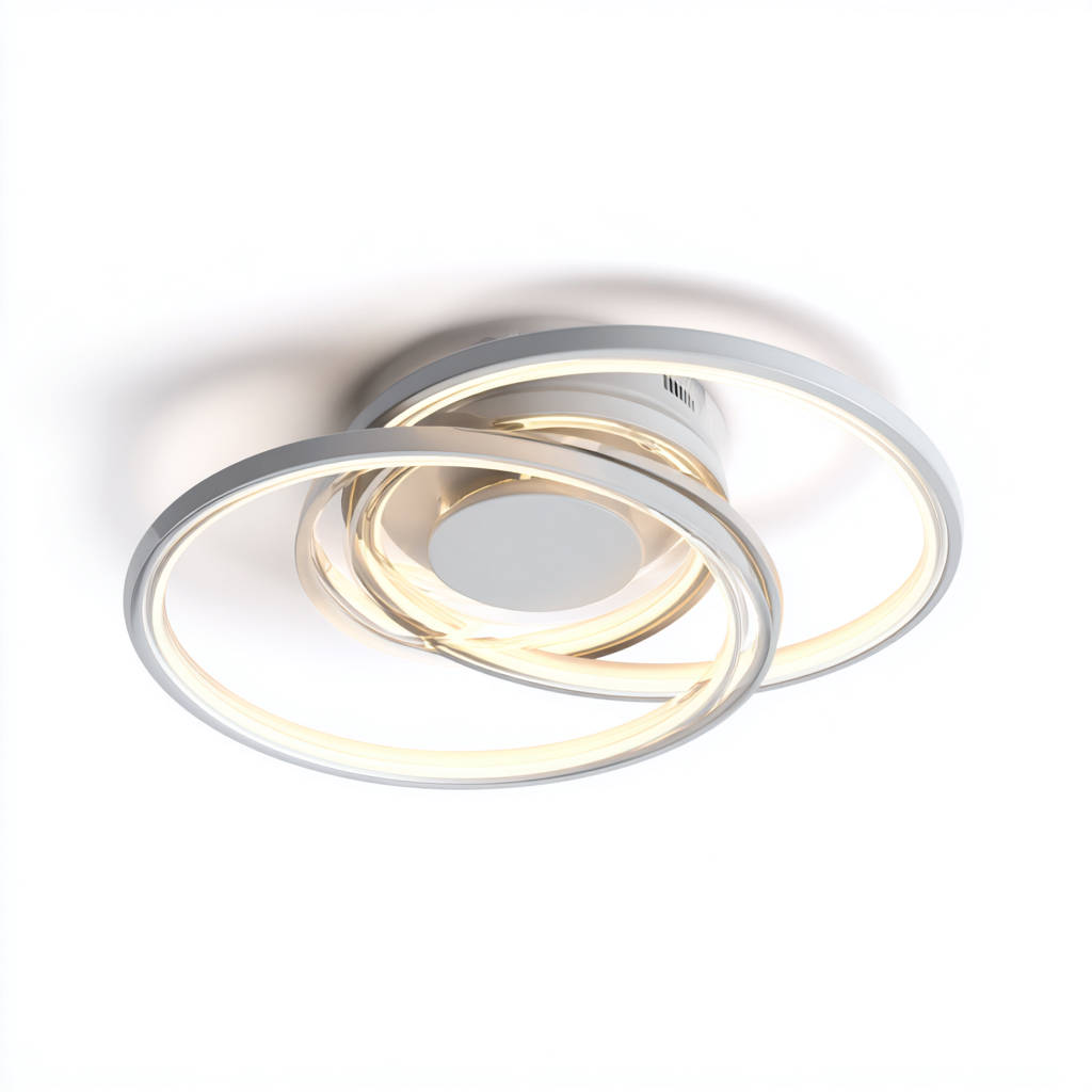 Lampada da soffitto-metallo-acrilico-52x46x9 cm-argento-bianco-design moderno-Quietilo