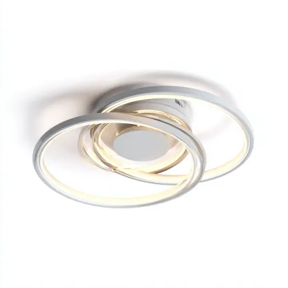 Lampada da soffitto-metallo-acrilico-52x46x9 cm-argento-bianco-design moderno-Quietilo