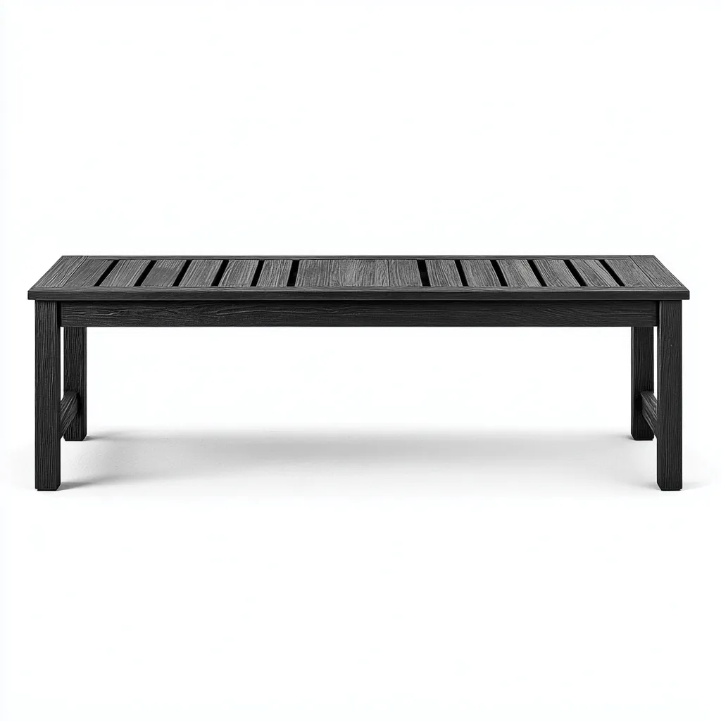 Panca da giardino-legno composito-123x37x44 cm-nero-moderno-Quietilo