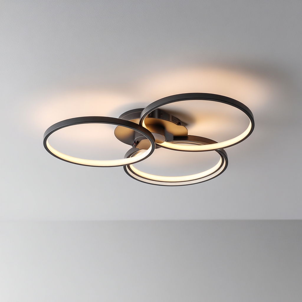 Lampada da soffitto-metallo-acrilico-58x48x11 cm-nero-bianco-design moderno-Quietilo