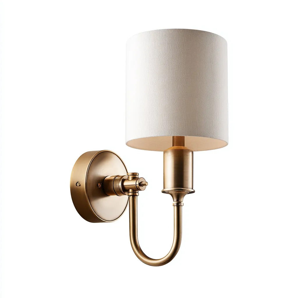 Applique-metallo-tessuto-18x12x27 cm-bronzo-bianco-stile classico moderno-Quietilo