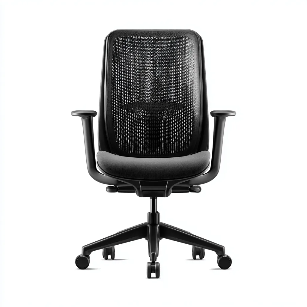 Sedia da ufficio-rete-tessuto-metallo-64x63x109 cm-nero-design ergonomico-Quietilo