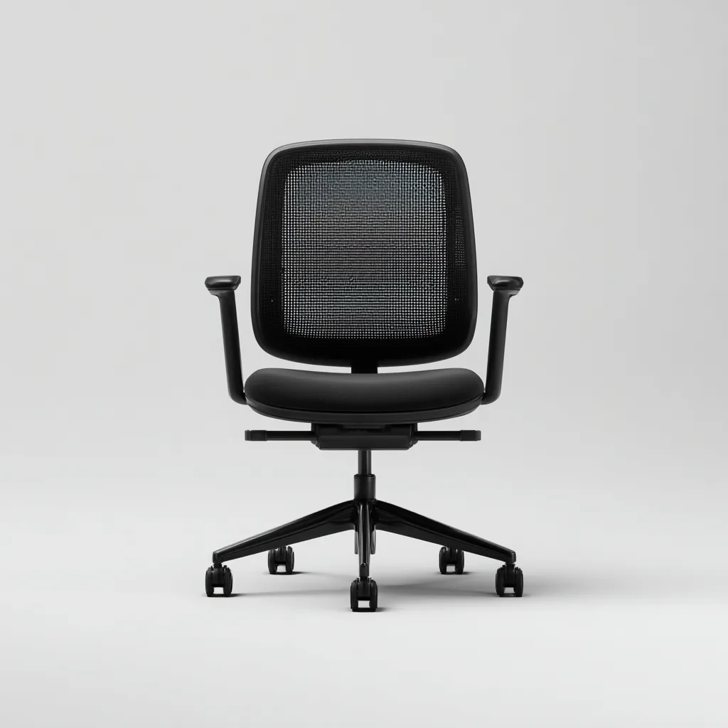 Sedia da ufficio-rete-tessuto-metallo-61x60x103 cm-nero-design ergonomico-Quietilo