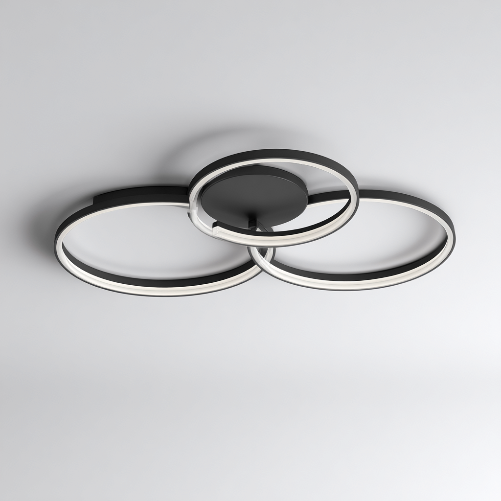 Lampada da soffitto-metallo-acrilico-54x46x10 cm-nero-bianco-design moderno-Quietilo