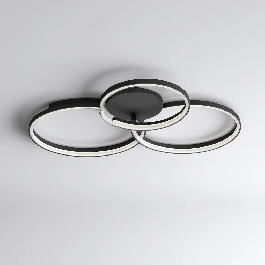 Lampada da soffitto-metallo-acrilico-54x46x10 cm-nero-bianco-design moderno-Quietilo