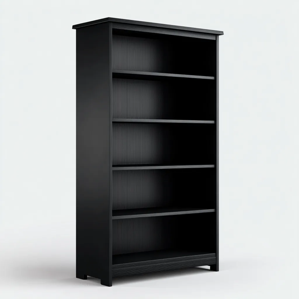Libreria-legno-ingegnerizzato-82x30x188 cm-nero-design moderno-Quietilo