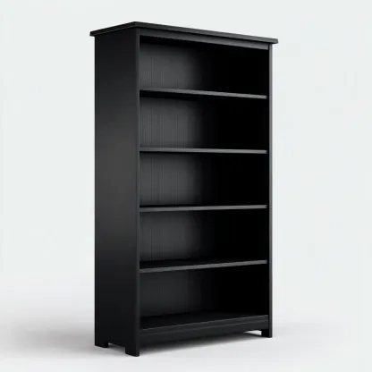 Libreria-legno-ingegnerizzato-82x30x188 cm-nero-design moderno-Quietilo