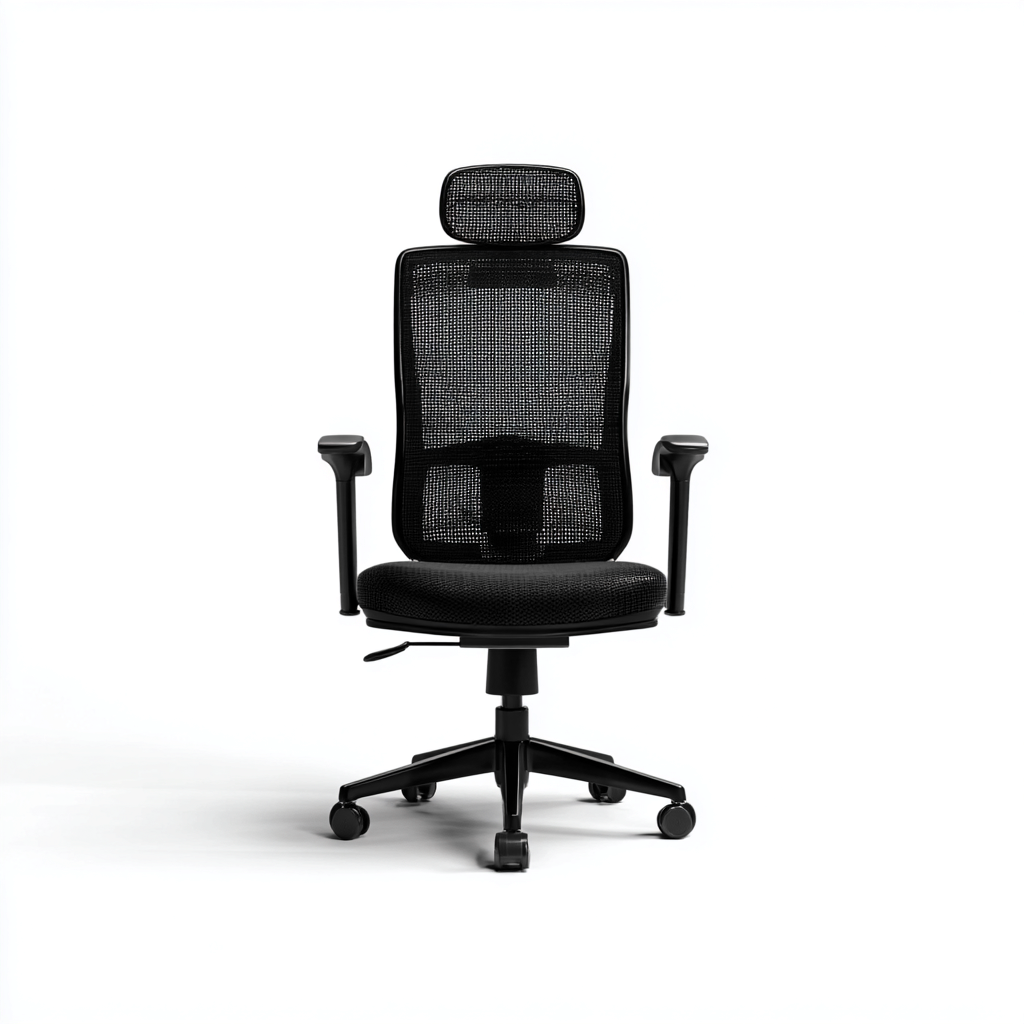 Sedia da ufficio-rete-tessuto-metallo-66x64x124 cm-nero-design ergonomico-Quietilo