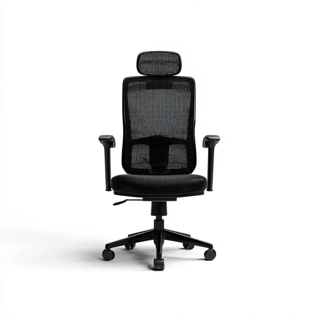 Sedia da ufficio-rete-tessuto-metallo-66x64x124 cm-nero-design ergonomico-Quietilo