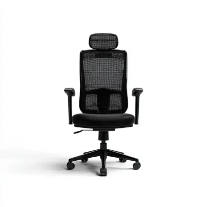 Sedia da ufficio-rete-tessuto-metallo-66x64x124 cm-nero-design ergonomico-Quietilo