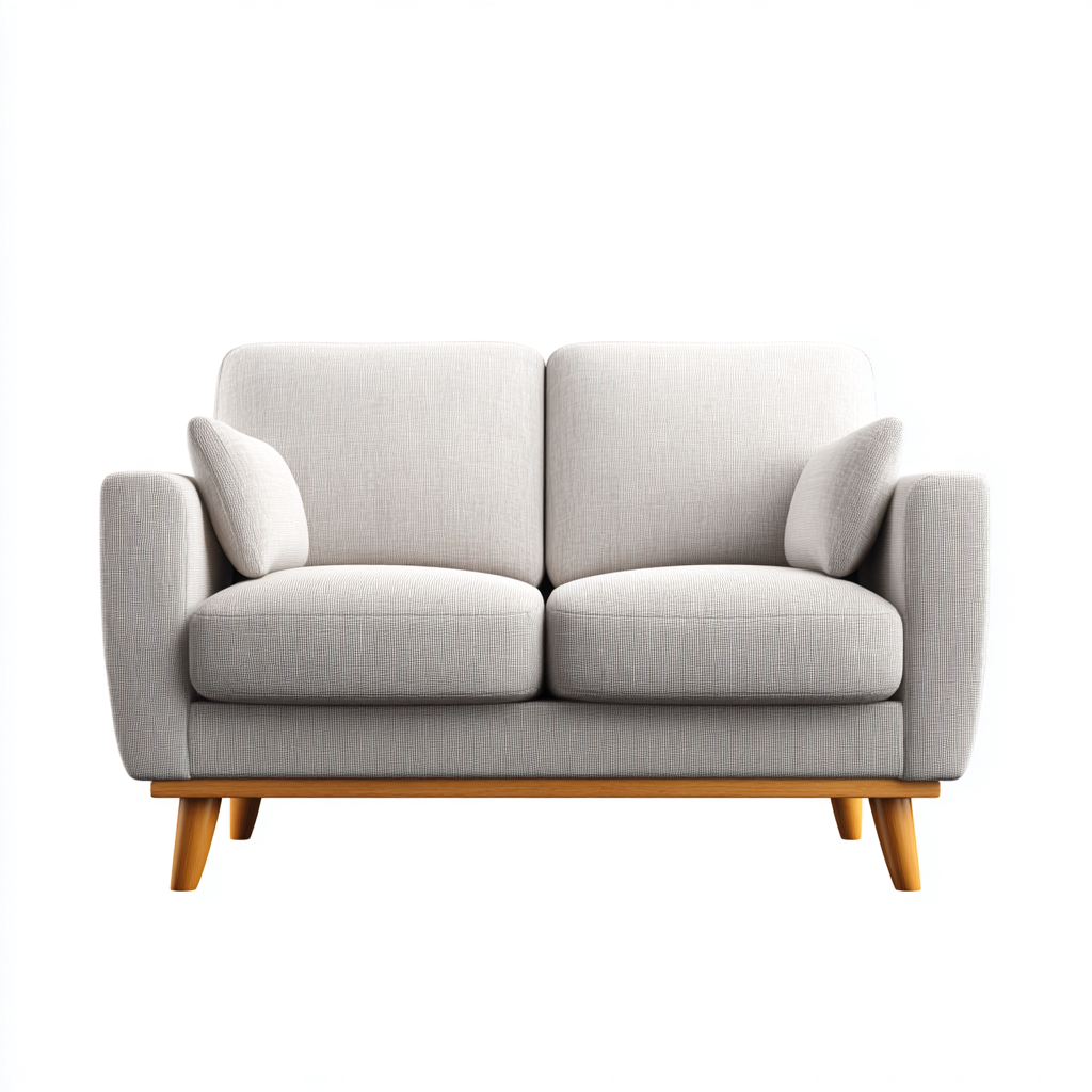 Divano lineare-tessuto-160x81x87 cm-grigio chiaro-design moderno-Quietilo