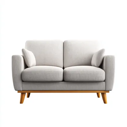 Divano lineare-tessuto-160x81x87 cm-grigio chiaro-design moderno-Quietilo